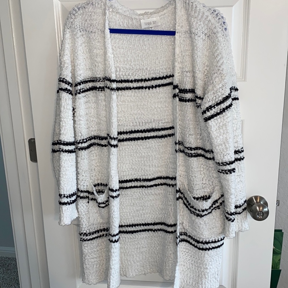 Black and white stripe cardigan